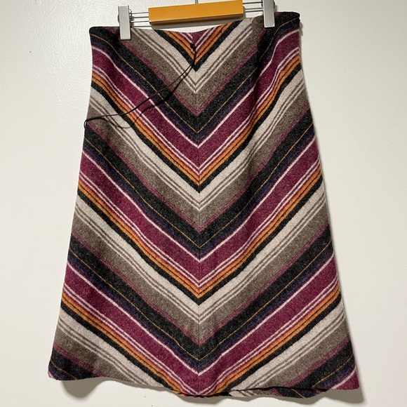 Zara Multicolor Chevron Midi Skirt - Picture 1 of 12